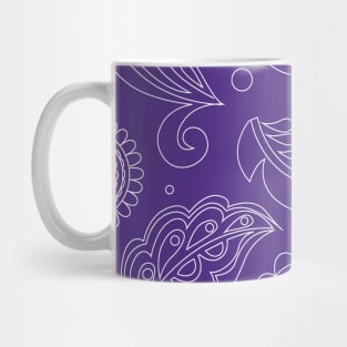 Mandala Pattern Purple and White Halloween Fall Autumn Season Mug